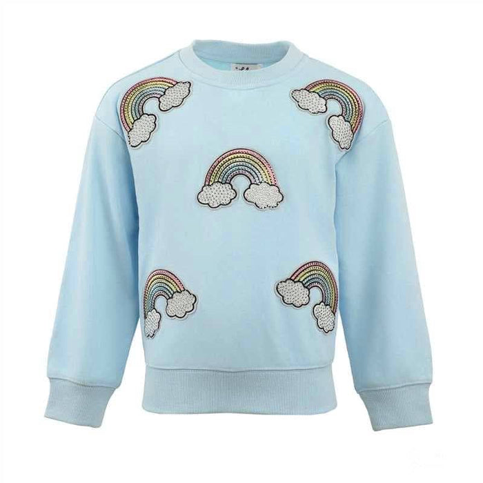 Lola + The Boys Sparkle Rainbow Sweatshirt