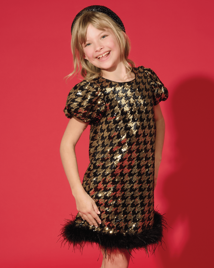 Lola + The Boys Starlet Houndstooth Dress