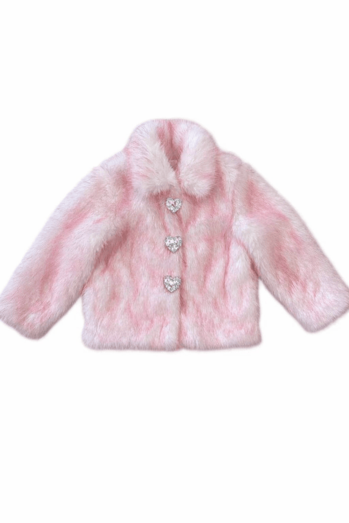 Lola + The Boys Strawberry Swirl Faux Fur Coat