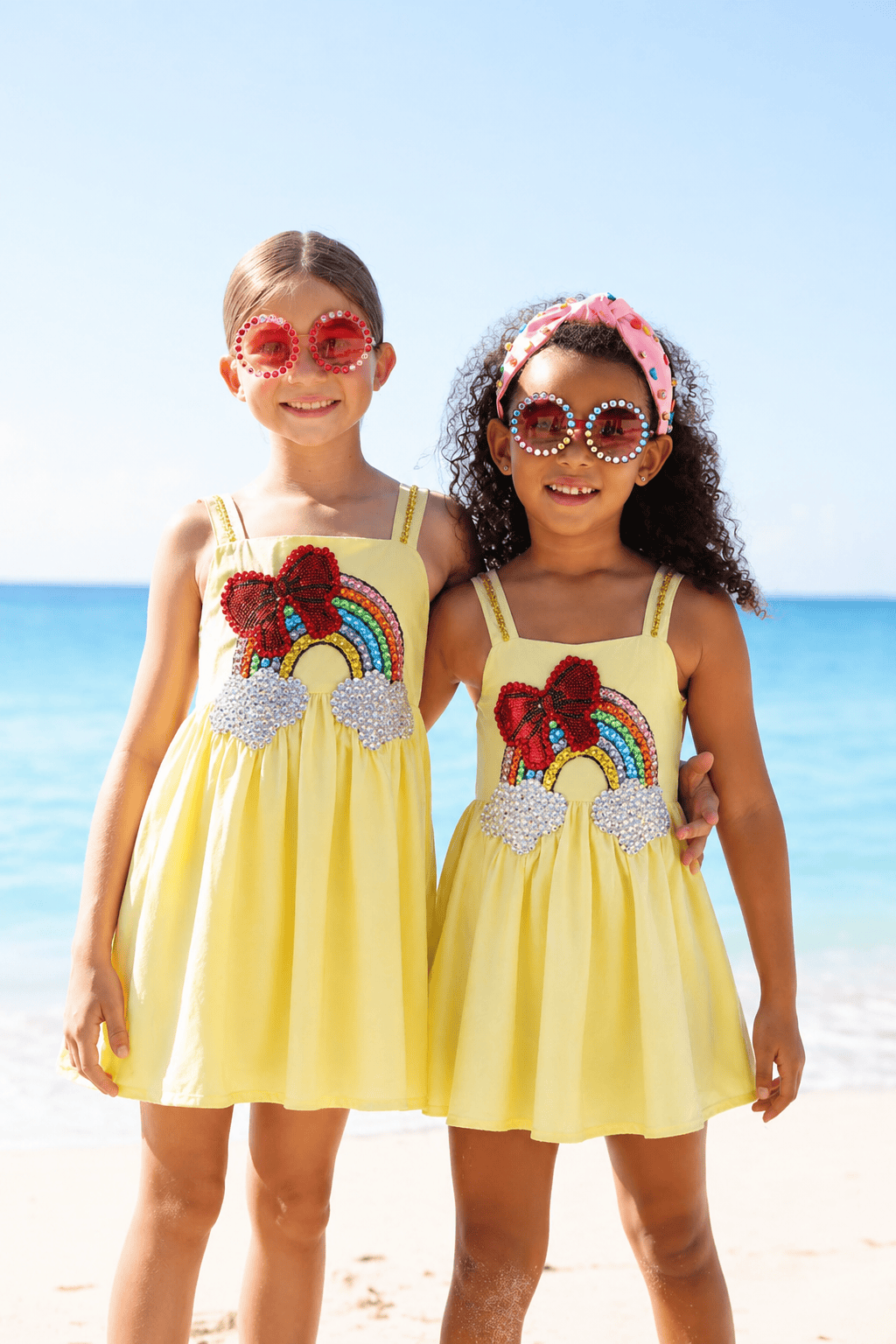 Sunny Rainbow Bow Gem Dress