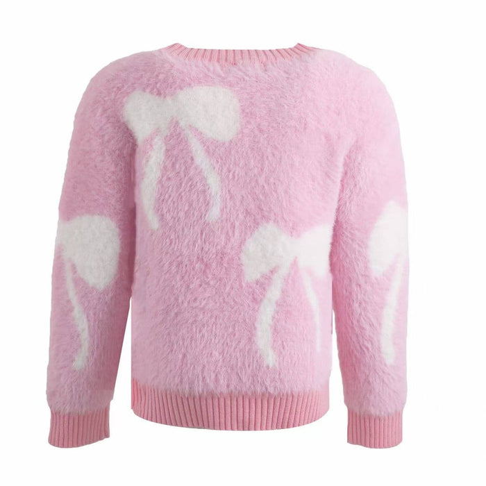 Lola + The Boys Sweaters & Sweatshirts Fuzzy Bow Cardigan