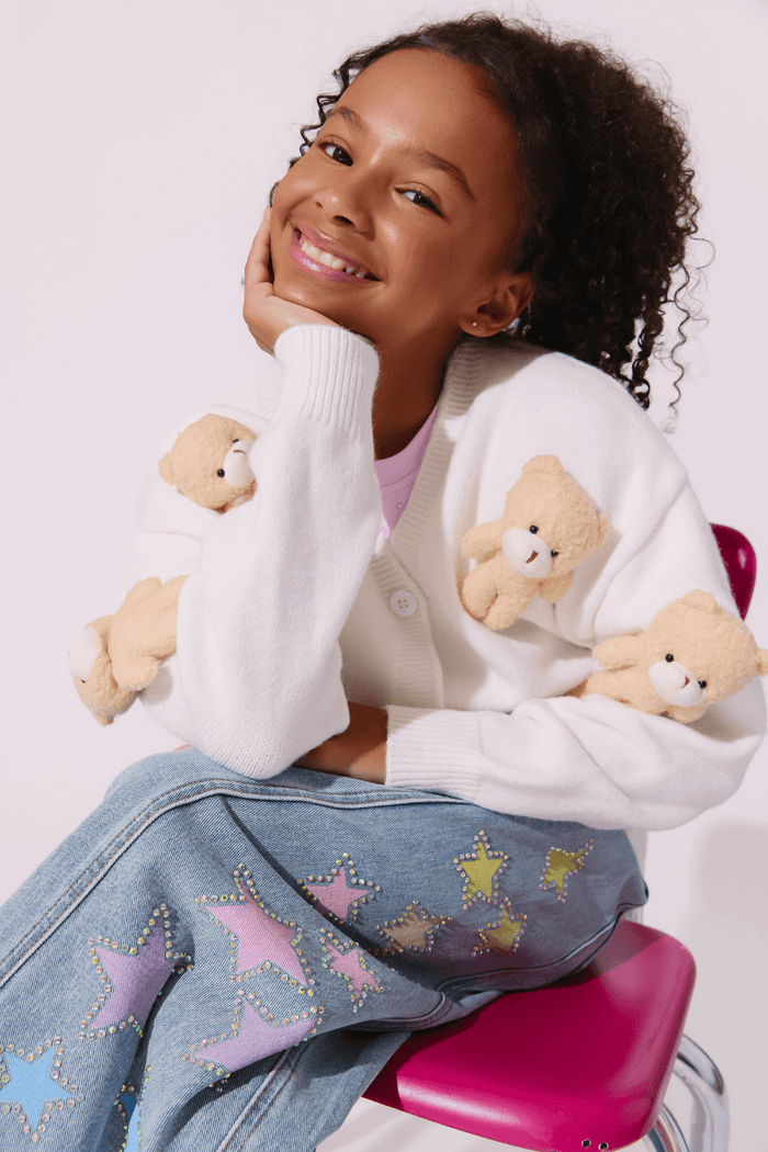 Lola + The Boys Sweaters & Sweatshirts Teddy Bear Love Cardigan