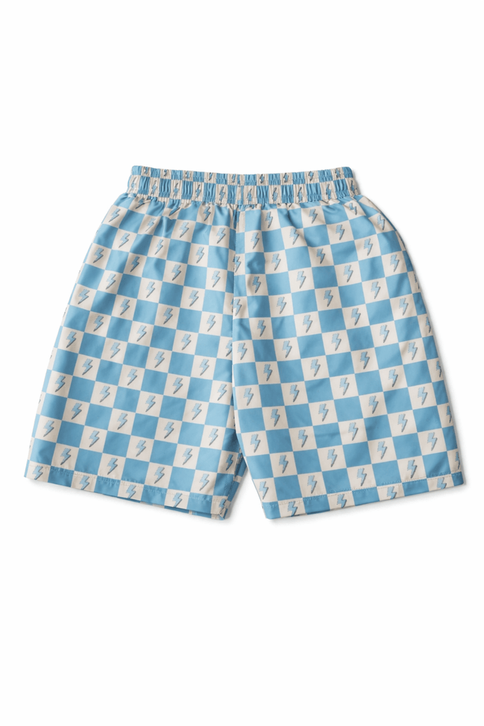 Lola + The Boys Swimwear Checkered Lightning Swim Shorts