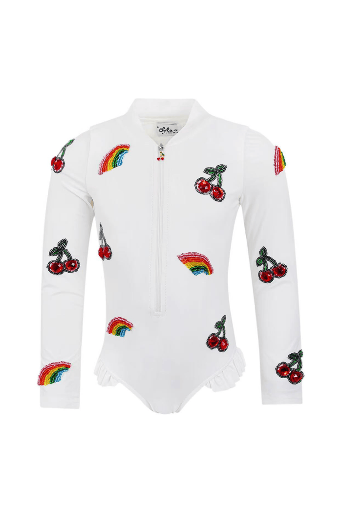 Lola and The Boys Swimwear 2 Cherry Rainbow Rashguard