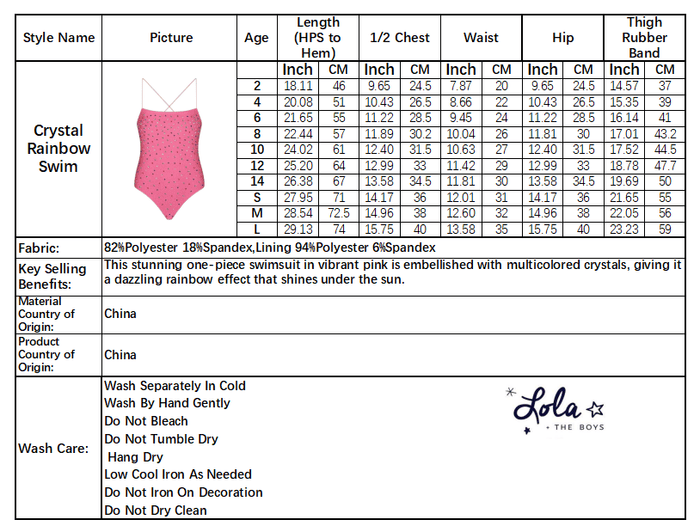 lola-spring Swimwear Crystal Rainbow Swim