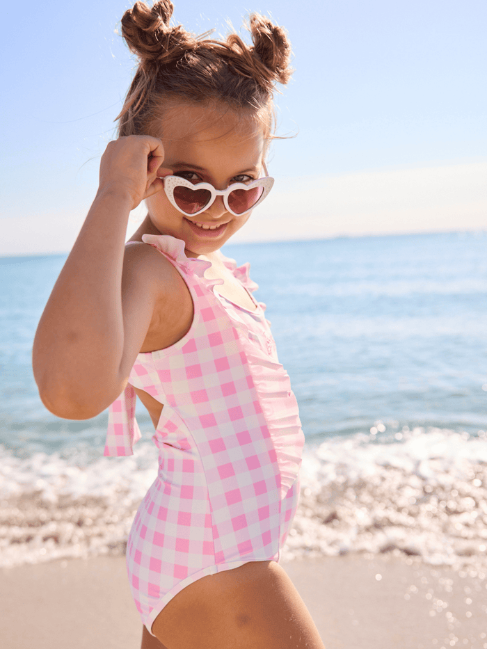 Lola + The Boys Swimwear Cutie Barbie Ruffle Swimsuit