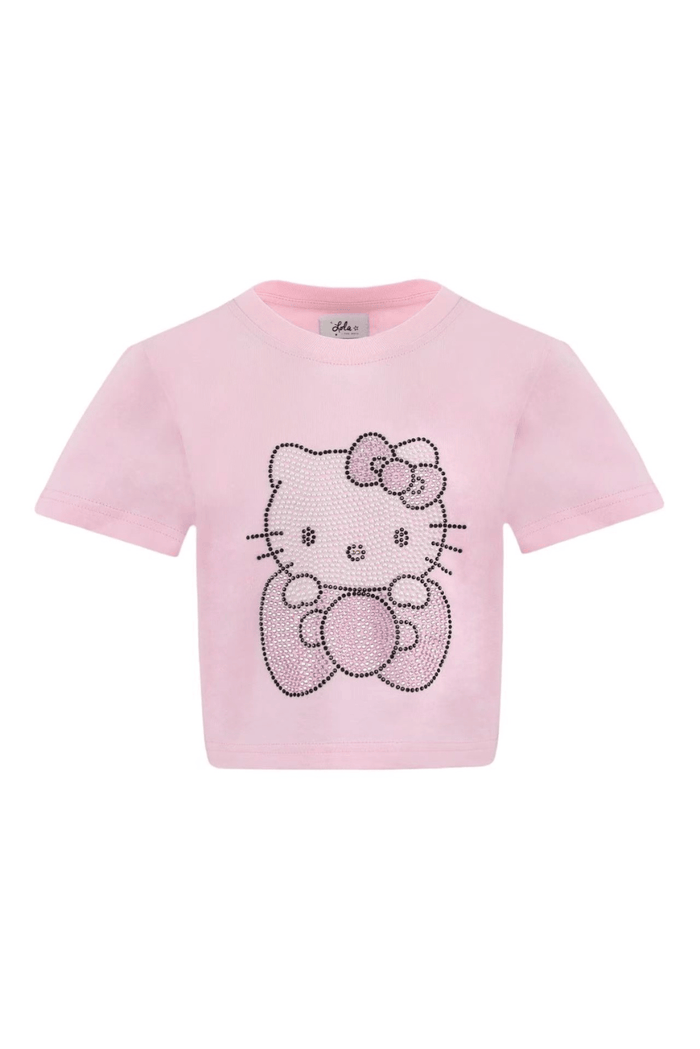 Lola + The Boys Tops Blinged Hello Kitty Baby Tee