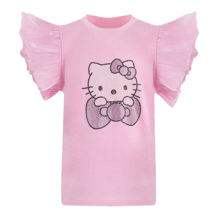 Lola + The Boys Tops Blinged Hello Kitty Ruffle Tee