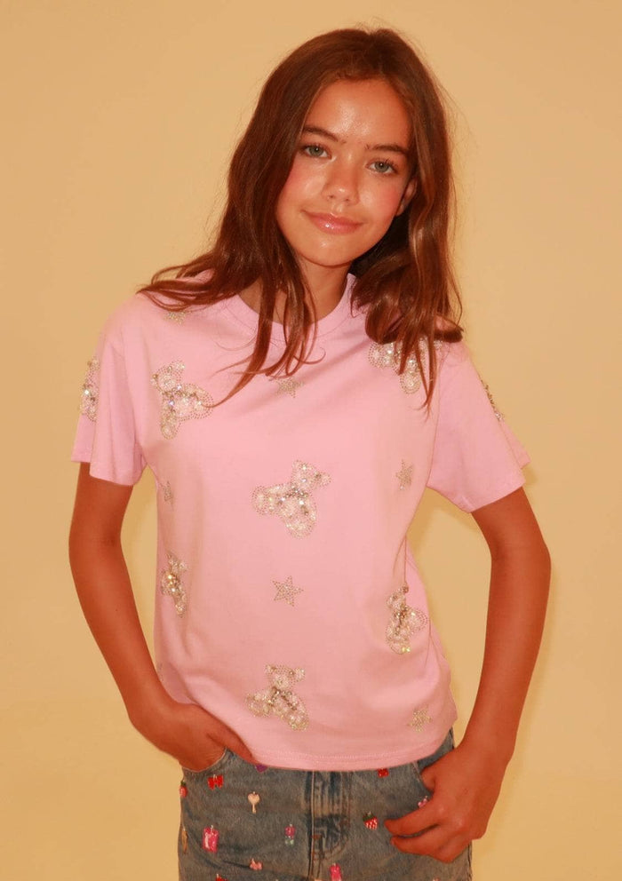 Lola-spring-25 Tops Crystal Teddy Bear T-shirt
