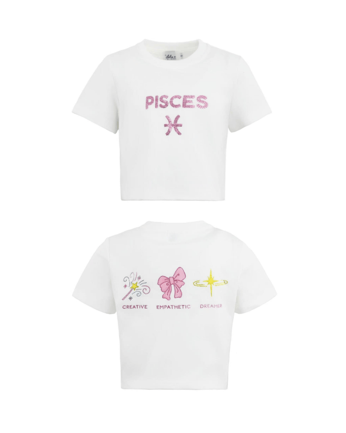 Lola + The Boys Tops Pisces / XS Crystal Zodiac Baby Tee