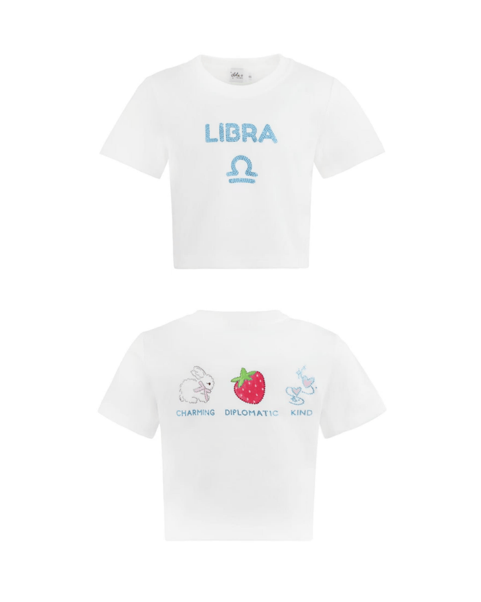Lola + The Boys Tops Libra / XS Crystal Zodiac Baby Tee
