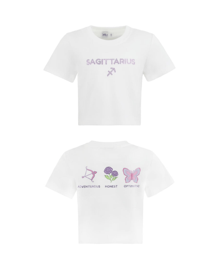 Lola + The Boys Tops Sagittarius / XS Crystal Zodiac Baby Tee
