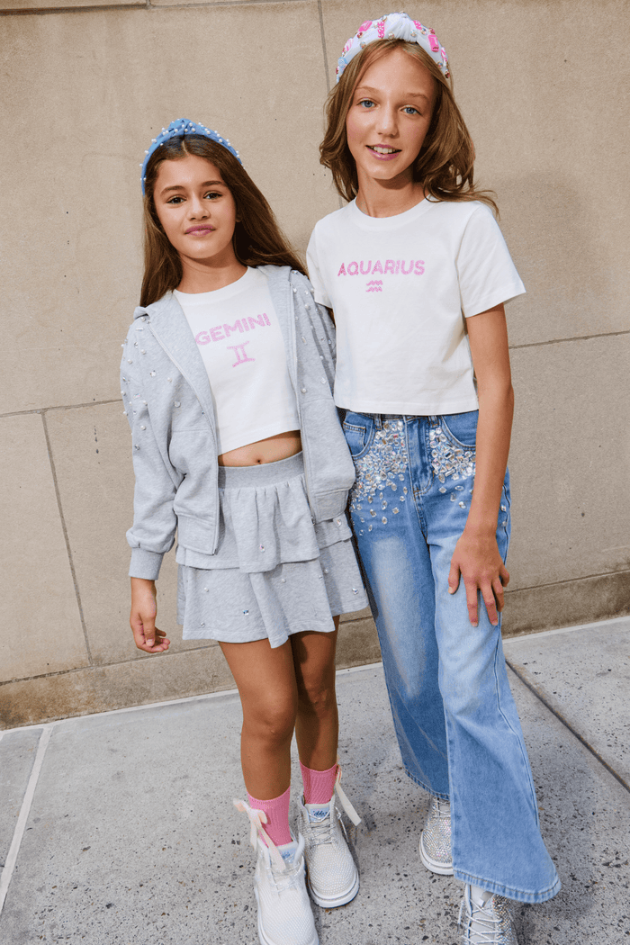 Lola + The Boys Tops Crystal Zodiac Baby Tee