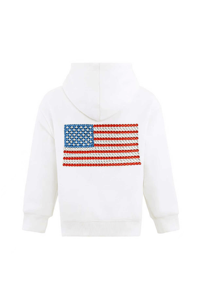 Lola + The Boys Tops 2 Gem Flag Hoodie