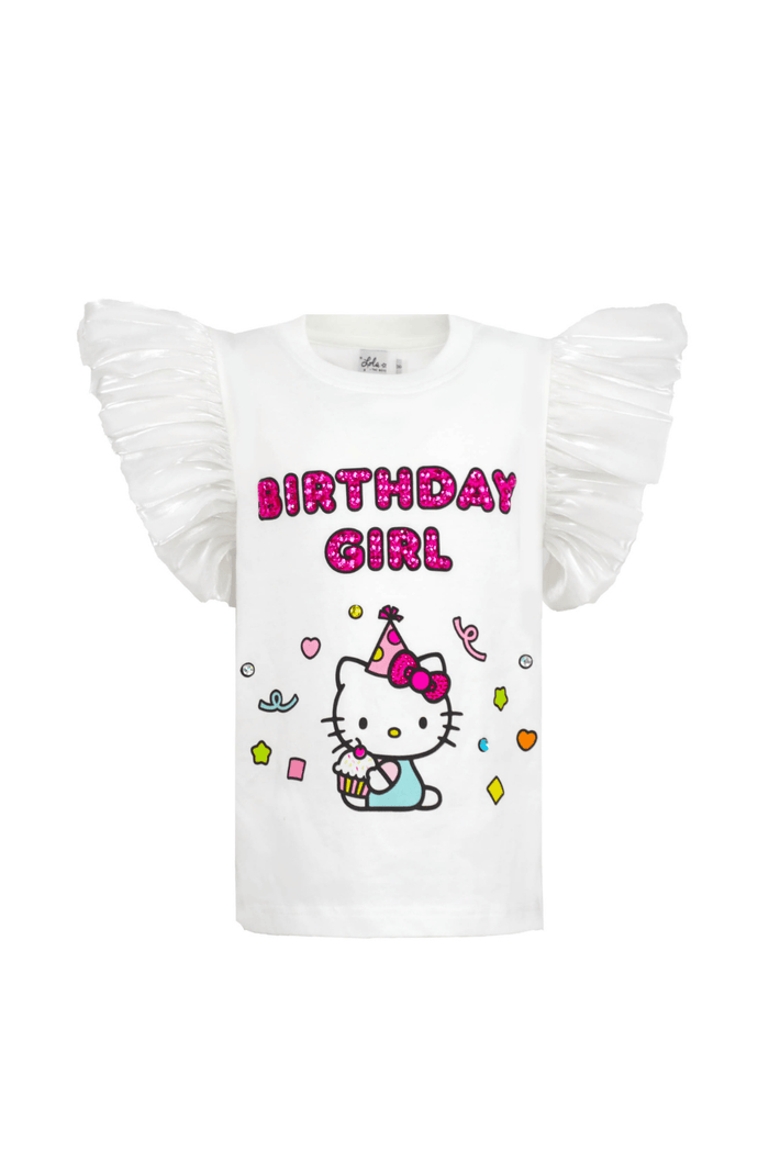 Lola + The Boys Tops Hello Kitty® Birthday Girl Ruffle T-shirt