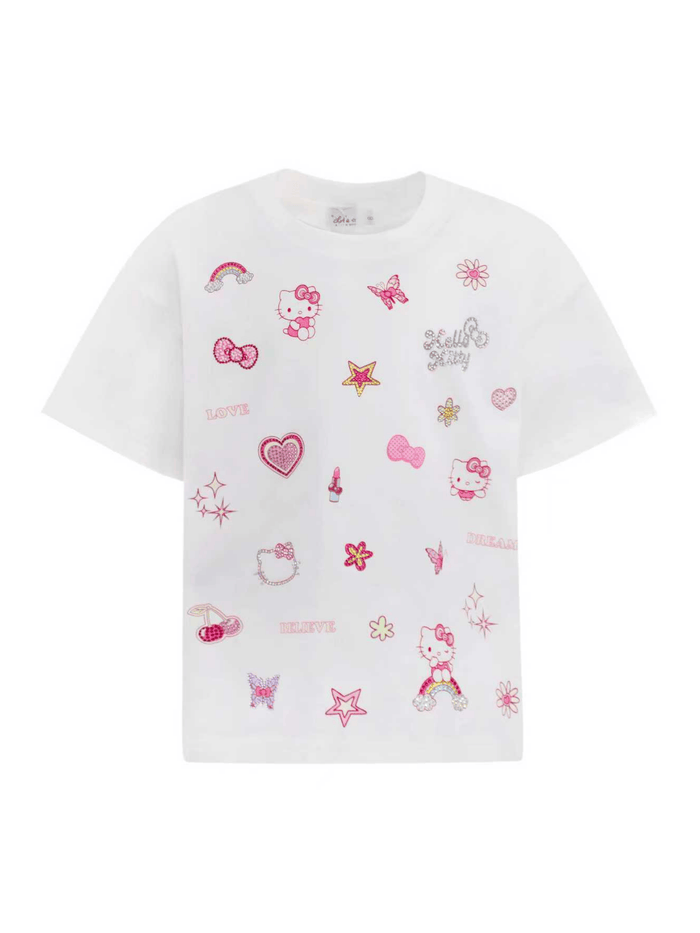 Lola + The Boys Tops 2 Hello Kitty® Sparkle Doodle Tee