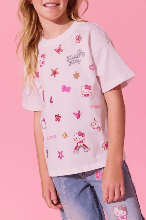 Lola + The Boys Tops Hello Kitty® Sparkle Doodle Tee