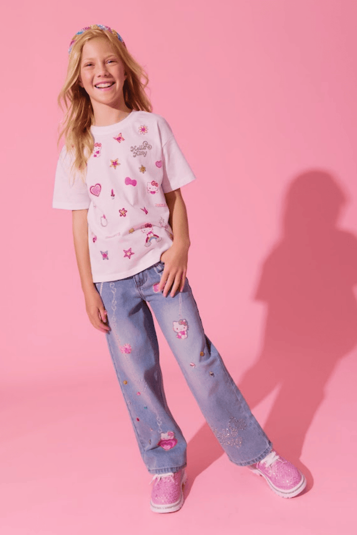 Lola + The Boys Tops Hello Kitty® Sparkle Doodle Tee