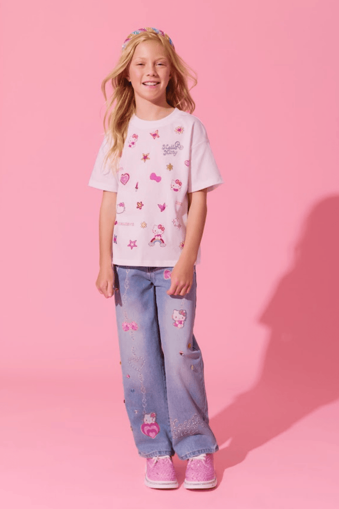 Lola + The Boys Tops Hello Kitty® Sparkle Doodle Tee