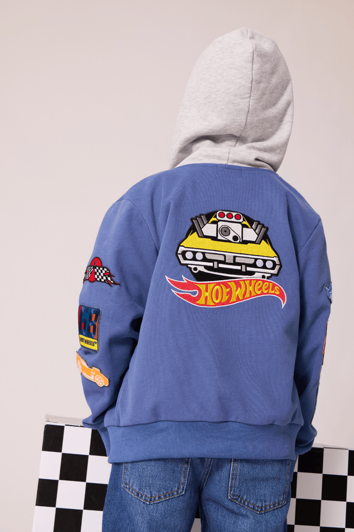 Lola + The Boys Tops Hot Wheels™ Patch Zip-Up Hoodie
