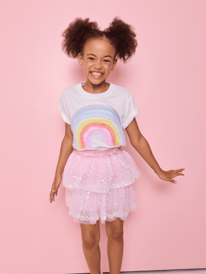 Lola + The Boys Tops 2 Pastel Rainbow T-shirt