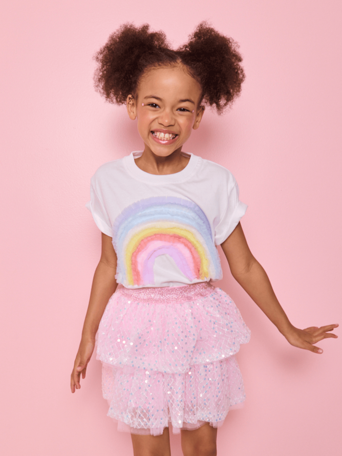 Lola + The Boys Tops 2 Pastel Rainbow T-shirt