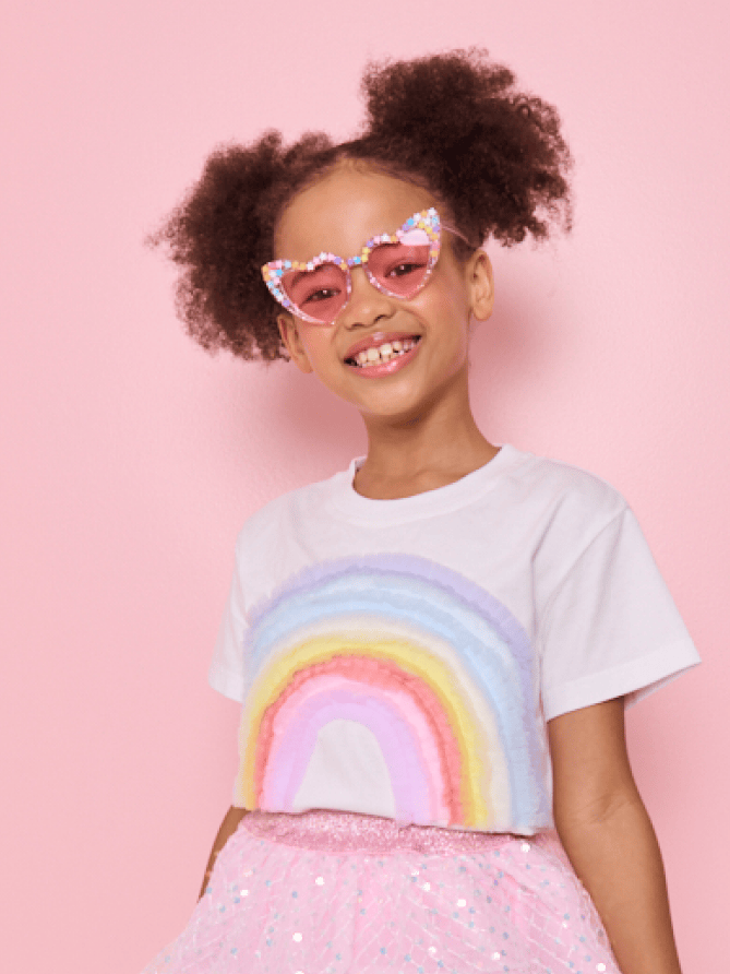Lola + The Boys Tops Pastel Rainbow T-shirt