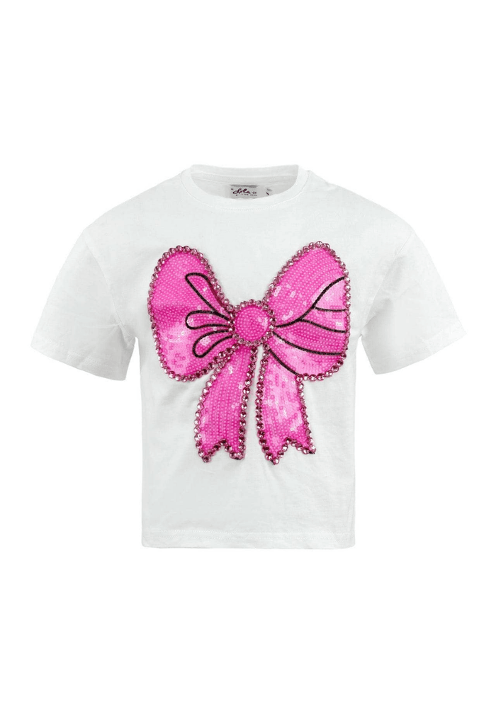 Lola + The Boys Tops Pinky Big Bow T-shirt