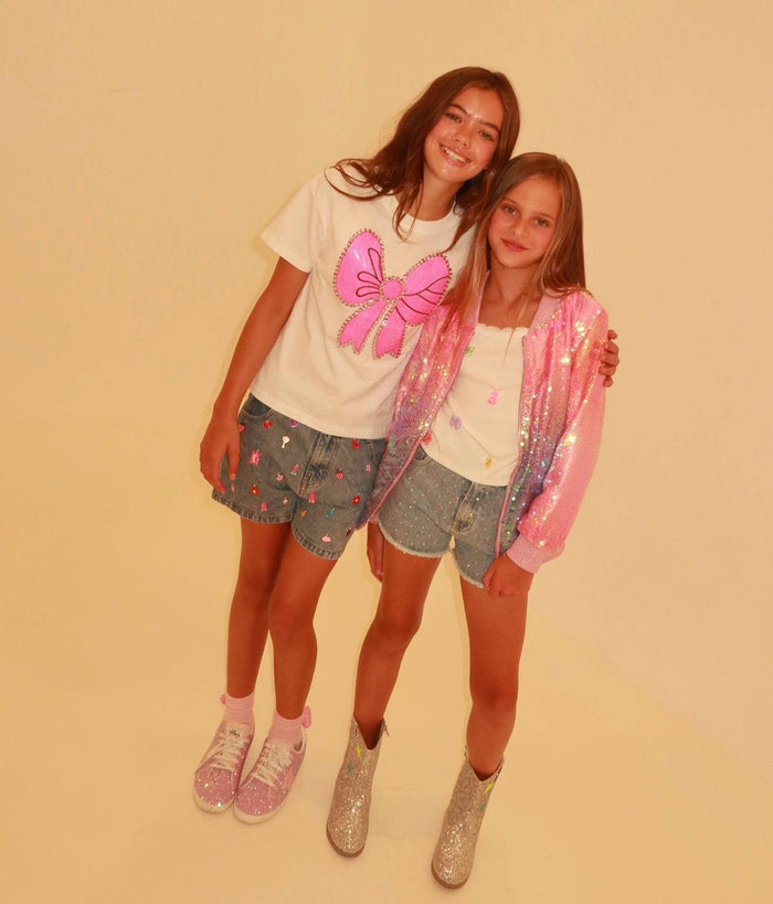 Lola + The Boys Tops Pinky Big Bow T-shirt