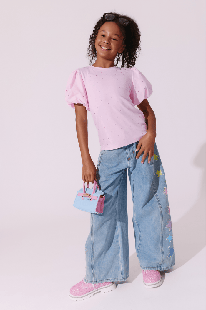 Lola + The Boys Tops Pinky Sparkle Princess Ruffle T-shirt
