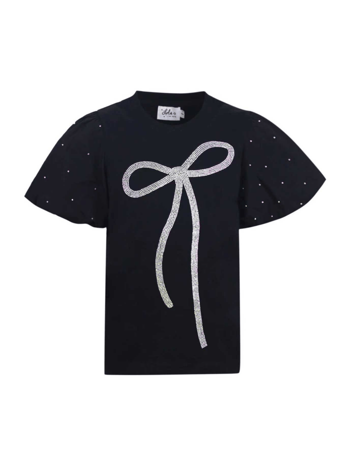 Lola + The Boys Tops 2 Sparkle Bow Princess Tee