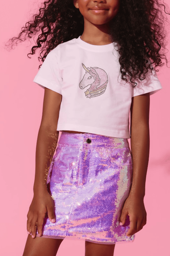 Lola + The Boys Tops Sparkle Unicorn T-shirt