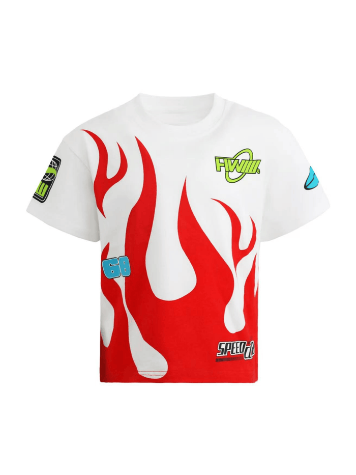 Lola + The Boys Tops Speed Club Flame Tee