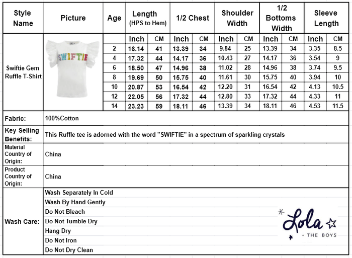 exclude-new-arriv Tops Swiftie Gem Ruffle T-shirt