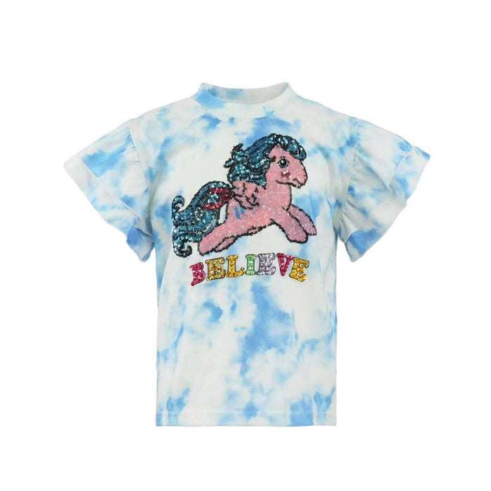 Lola-my-little-pony Tops Tie Dye Believe Ruffle T-shirt