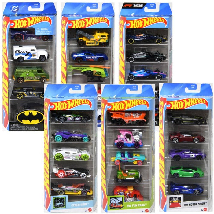 Lola + The Boys Toys Mattel DP Hot Wheels 5 Pack Assorted