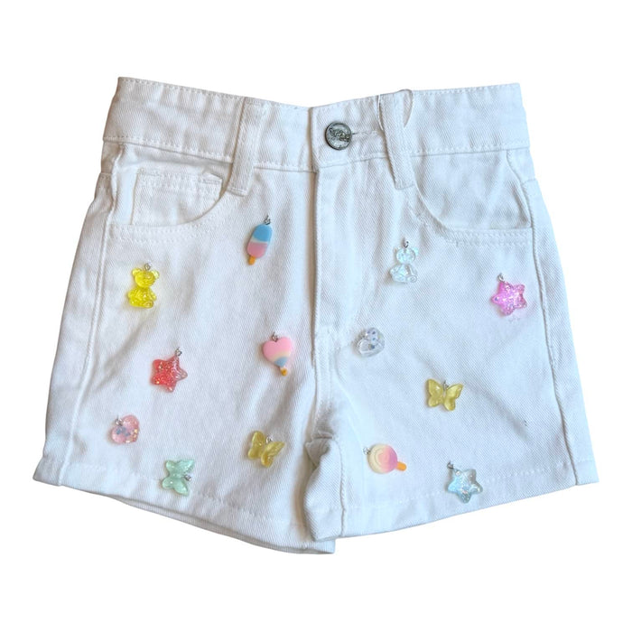 Lola + The Boys White Charm Denim Shorts