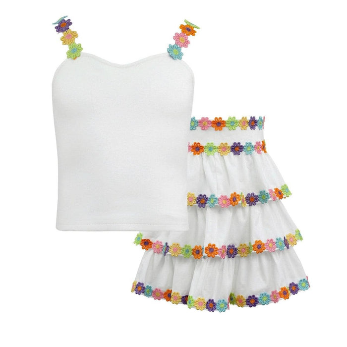 Lola + The Boys White Happy Floral Set