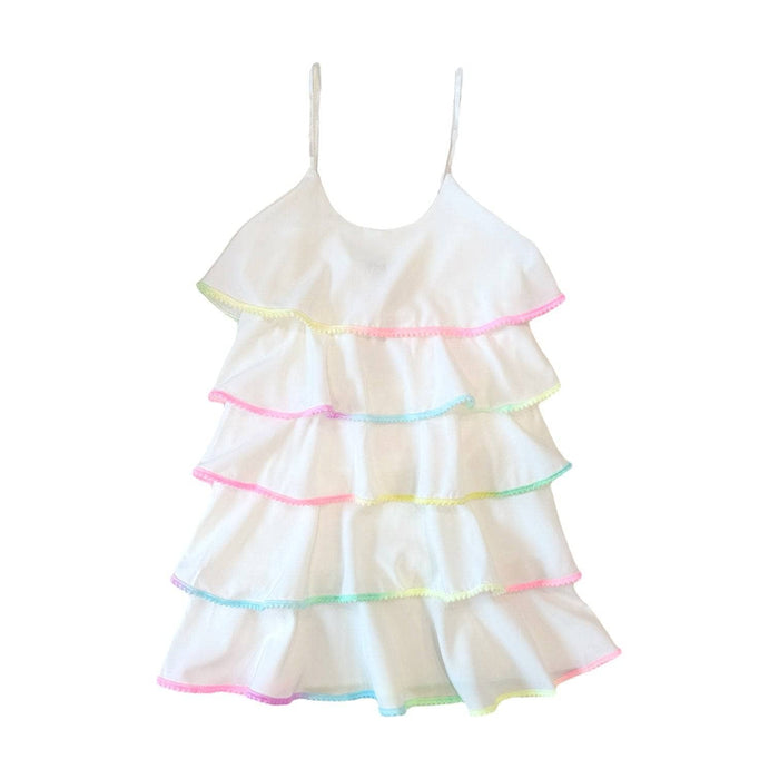 Lola + The Boys Small Women's Rainbow Tiered Dress