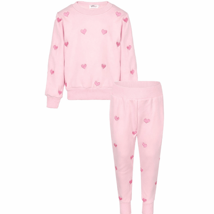 Lola + The Boys Womens Full Hearts Jogger Set – Teen/Women