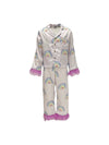 Lola + The Boys Womens Women's Rainbow Feather Silky Pajamas