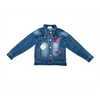 Lola & The Boys zakeke-design 8-9 Dark / Denim Customizable Patch Denim Jacket
