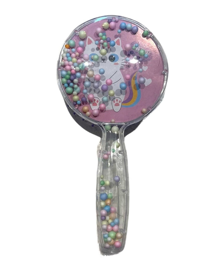 Lola + The Boys Pink caticorn Confetti round hair brush