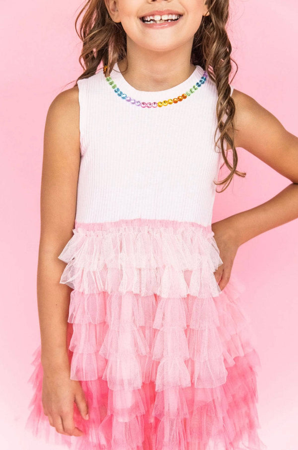 Lola + The Boys Ombre Gem Tulle Layer Dress, 8