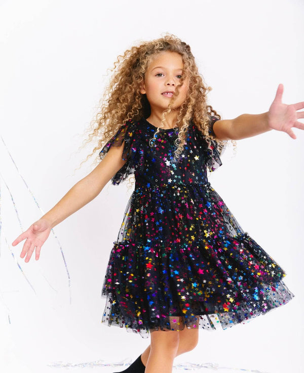 Lola + The Boys Shining Rainbow Star Tulle Dress Multicolor Lola + The Boys Shining Rainbow Star Tulle Dress Multicolor
