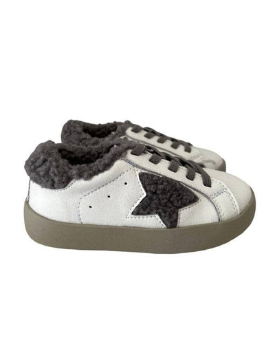 Lola + The Boys Footwear Sherpa Grey  Star Sneakers