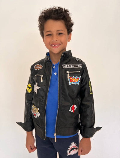 Lola + The Boys Jackets & Bombers Boys All About The Patch Vegan Leather Jacket