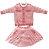 Lola + The Boys Pink gem gingham sweater set