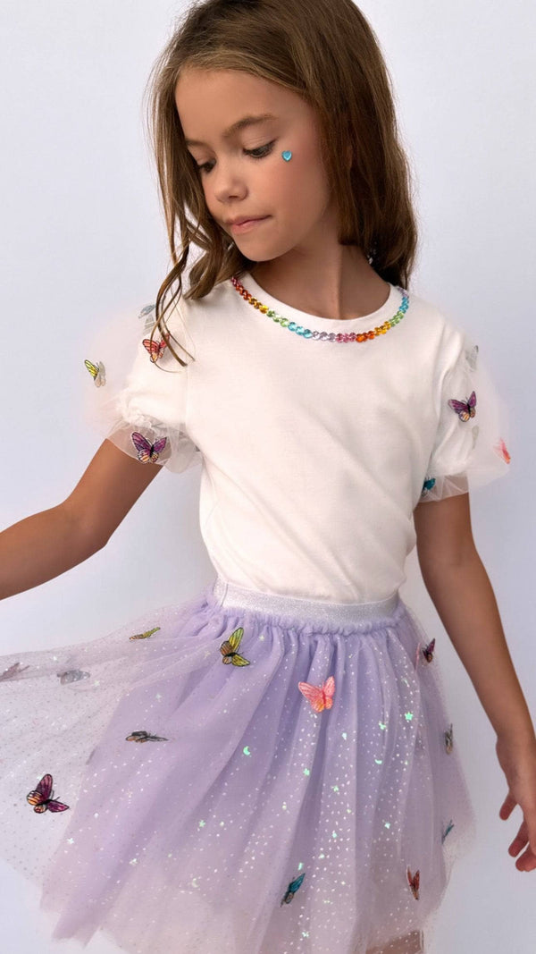 Sunny Fashion Girls Skirt Rainbow Layered Ruffle Fluffy Tutu...