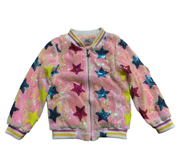 Lola + The Boys | Shooting Star Sequin Bomber Jacket, Multi (Multicolor, Size 10Y) | Maisonette